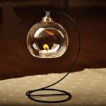 GlassWorld Glass Terrarium With Stand 100% Handmade Tealight Candle Holders for Diwali Christmas Tealights, Corporate Gifts, Home Decor Gift Item, Diwali Decoration, Christmas Decoration