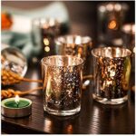 GlassWorld Gold Mercury Votive Tealight Candle Holders for Diwali & Christmas, Lighting Decoration, Corporate Gifts, Home Decor
