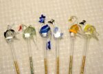 GlassWorld Handmade Glass Pen Made of Crystal Clear Glass with Birds Figurine Multicolor - Image 3