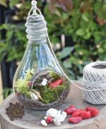 GlassWorld Hanging Glass Terrarium 100% Handmade Bulb Shape Tealight Candle Holders for Diwali Christmas Tealights, Corporate Gifts, Home Decor Gift Item, Diwali Decoration, Christmas Decoration