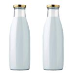 GlassWorld Leak Proof Beverage Glass Bottle 500ml For Fridge With Airtight Metal Cap, Suitable For Milk, Juice, Water