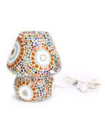 GlassWorld Mushroom Shaped Artisan Crafted Illumination Handmade Mosaic Glass Table Lamp Multicolour - Image 2