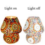 GlassWorld Mushroom Shaped Artisan Crafted Illumination Handmade Mosaic Glass Table Lamp Multicolour - Image 3
