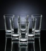 GlassWorld Plaza Heavy Sqaure Base Tall Bar Glass Water & Juice Glasses 250ml - Image 6