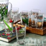 GlassWorld Plaza Heavy Sqaure Base Tall Bar Glass Water & Juice Glasses 250ml