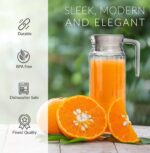 GlassWorld Premium 1100ml Glass Water Jug with Plastic Lid & Handle | 1.1L Transparent Beverage Carafe for Home, Office, Etc. | Pitcher for Serve Water, Milk, Juice, Beverage, Cocktail (Lining Jug) - Image 4