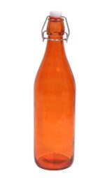 GlassWorld Premium Plain Colored Bottle Airtight & Leak Proof Swing Cap Glass Bottle with Stopper for Beverages Oil Soda Beer Juice Kombucha Milk, 1000ml Fridge Water Bottles - Image 2