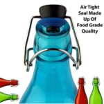 GlassWorld Premium Crackled Colored Bottle Airtight & Leak Proof Swing Cap Glass Bottle with Stopper for Beverages Oil Soda Beer Juice Kombucha Milk - Image 4