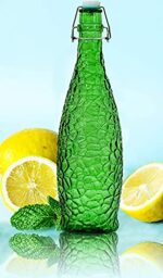 GlassWorld Premium Crackled Colored Bottle Airtight & Leak Proof Swing Cap Glass Bottle with Stopper for Beverages Oil Soda Beer Juice Kombucha Milk - Image 5