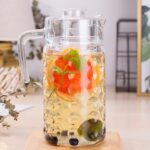 GlassWorld Premium Concave Round Glass Water Jug with Plastic Lid & Handle, Pitcher for Serve Water, Milk, Juice, Beverage, Cocktail - Image 3