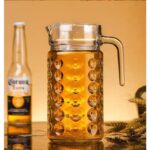 GlassWorld Premium Concave Round Glass Water Jug with Plastic Lid & Handle, Pitcher for Serve Water, Milk, Juice, Beverage, Cocktail - Image 6