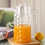 GlassWorld Premium Concave Round Glass Water Jug with Plastic Lid & Handle, Pitcher for Serve Water, Milk, Juice, Beverage, Cocktail - Image 7