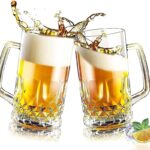 GlassWorld Premium Valse Luxury 450ml Beer Mugs Clear Heavy Base Beer Glasses
