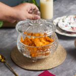 GlassWorld Stylish BigBase Candy Bowl, Glass Container for Sweets, Snacks, Dry Fruits - Image 5