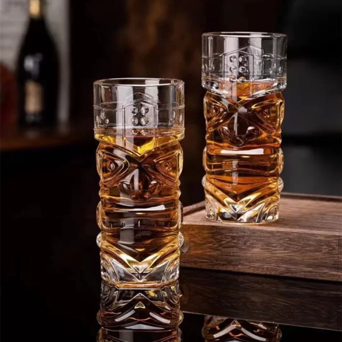 GlassWorld Tribal Tiki Tower Tropical Style Water & Juice Glasses 410ml