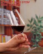 GlassWorld Winster Crystal Touch 360ml Diamond Cut Seamless Designer Wine and Champagne Tumblers Glass Set - Image 4