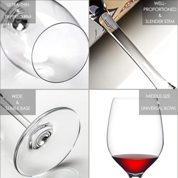 GlassWorld Winster Win Crystal Touch Diamond 350ml Cut Seamless Designer Wine and Champagne Tumblers Glass Set
