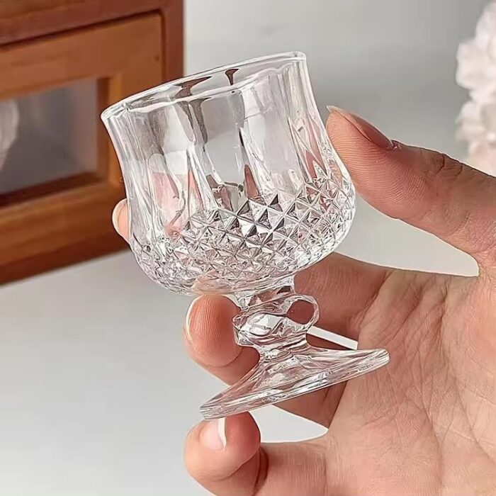 GlassWorld Premium LongCamp Stemmed Goblet Shot Glasses | 45 ML | Sherry Goblet Crystal Glass with Stylish Stem for Tequila, Mocktails, Cocktails, Vodka, Hurricane