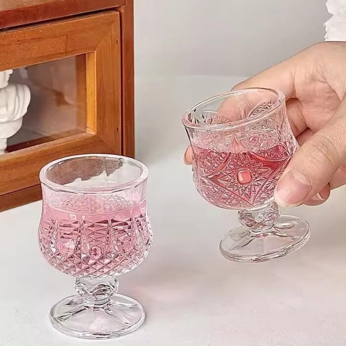 GlassWorld Premium LongCamp Stemmed Goblet Shot Glasses | 45 ML | Sherry Goblet Crystal Glass with Stylish Stem for Tequila, Mocktails, Cocktails, Vodka, Hurricane