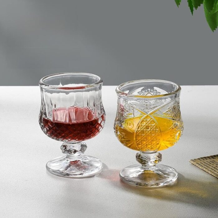GlassWorld Premium LongCamp Stemmed Goblet Shot Glasses | 45 ML | Sherry Goblet Crystal Glass with Stylish Stem for Tequila, Mocktails, Cocktails, Vodka, Hurricane