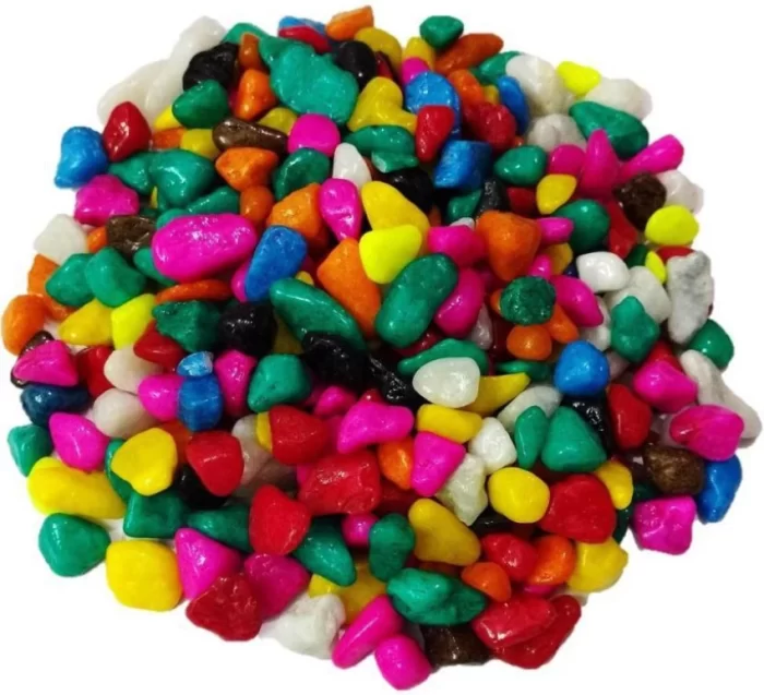 Glass World Colorful Aquarium Fish Tank Substrate Stone Pebbles (1 KG) for Garden/Plant/Home Decor